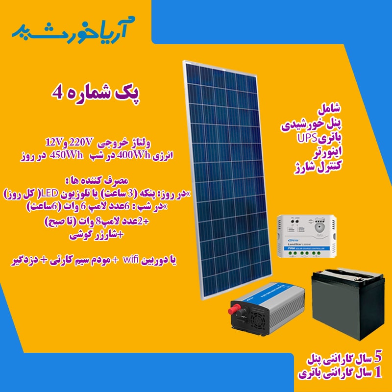 پکیج برق خورشیدی با انرژی 850WH و ولتاژ 12V-220V
