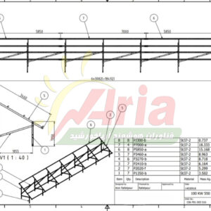سازه خورشیدی 32 پنله دو ردیف فولاد گالوانیزه شده