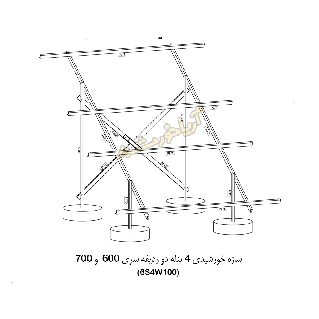 استراکچر 4 پنله دو ردیفه