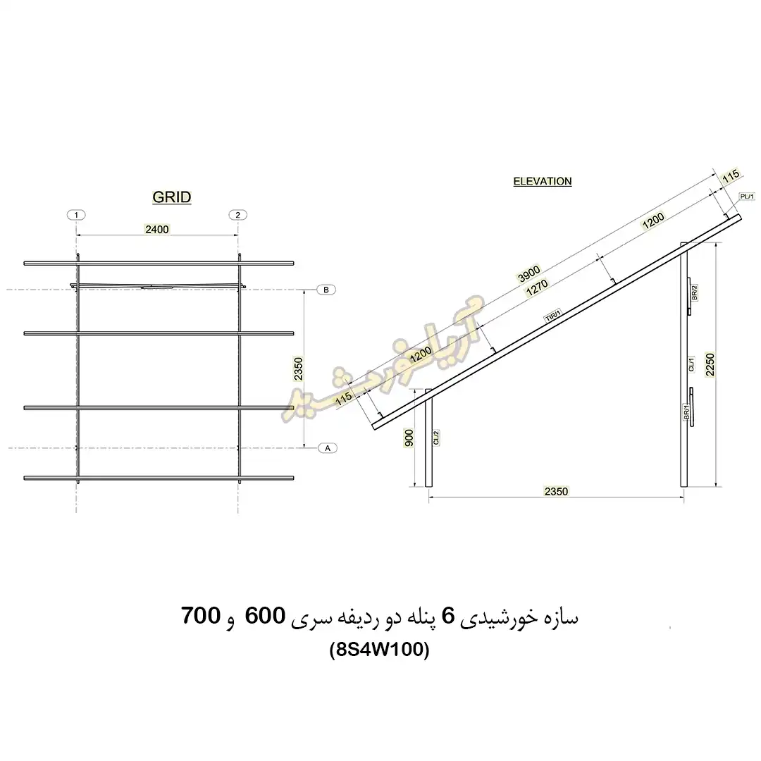 کد 8 (1) استراکچر 6 پنله دو ردیفه